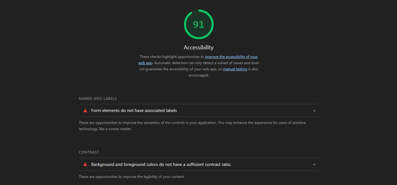 Accessibility testing with Lighthouse